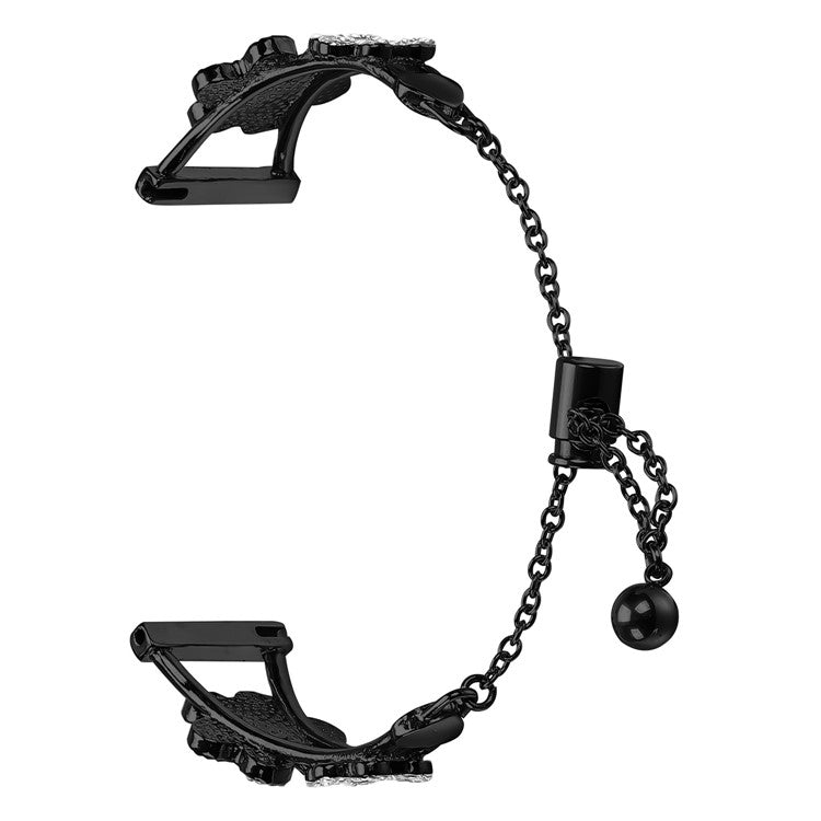 For SyncUP Kids Watch Metal Band Replacement Watch Strap Heart Clover Decor - Black