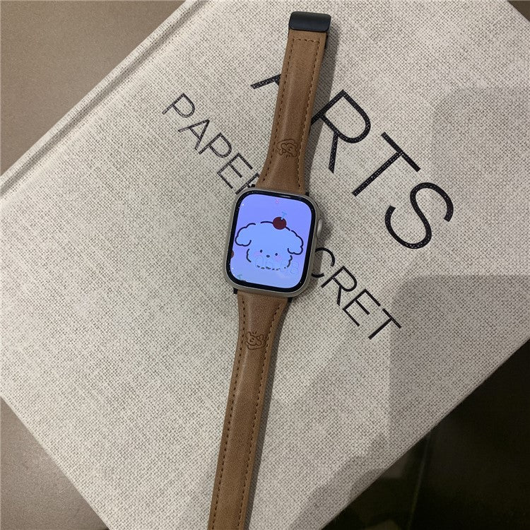 Cartoon Dog Design Strap for Apple Watch Series 10 9 8 7 SE 6 5 4 3 2 1 42mm 41mm 40mm 38mm Watch Band - Yellow