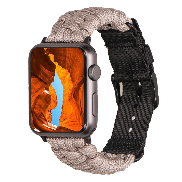 Nylon Watch Strap for Apple Watch Series 10 Ultra 9 8 7 SE 6 5 4 3 2 1 46mm 49mm 45mm 44mm 42mm Single Loop Wristband - Light Grey