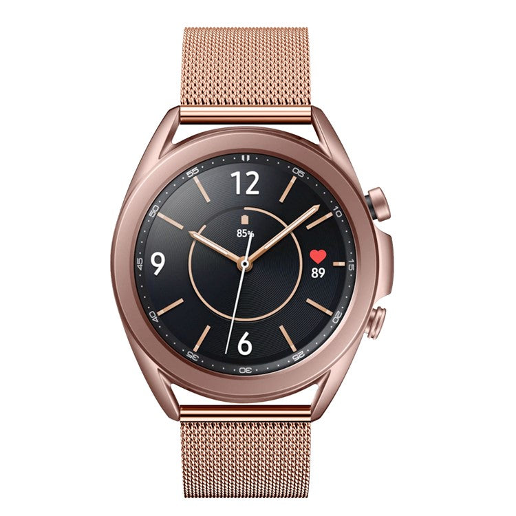 Stainless Steel Milanese Smart Watch Fine Mesh Strap Replacement for Samsung Galaxy Watch3 41mm - Rose Gold