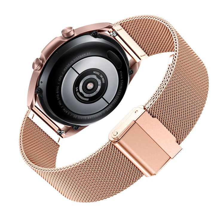 Stainless Steel Milanese Smart Watch Fine Mesh Strap Replacement for Samsung Galaxy Watch3 41mm - Rose Gold