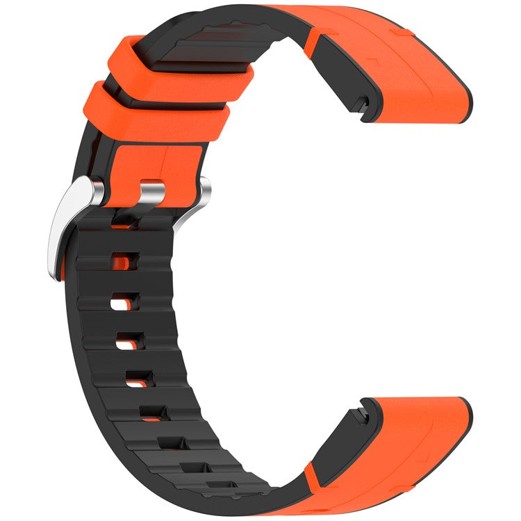 26mm Watch Band For Garmin Enduro 3 / Fenix 8 51mm / Instinct 2X Leather Coated Silicone Adjustable Length Strap - Orange