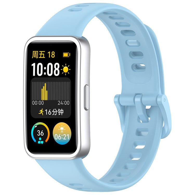 Silicone Watch Strap for Huawei Band 9 NFC / 9 / 8 NFC / 8 Adjustable Replacement Wrist Band - Baby Blue