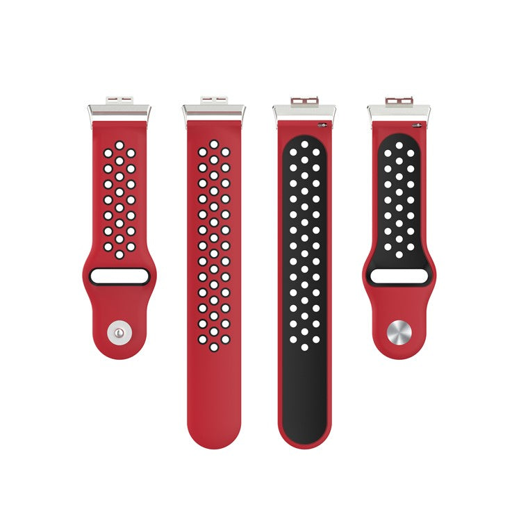 Dual Color Silicone Sport Watch Band Replacement Wrist Strap for Huawei Watch Fit TIA-B09 - Red/Black