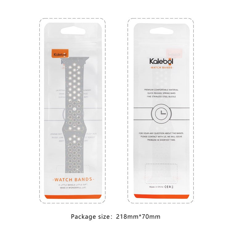 KALEBOL Color Dots Silicone Strap for Apple Watch Series 10 9 8 7 SE 6 5 4 3 2 1 42mm 41mm 40mm 38mm Butterfly Buckle Band - Midnight Blue