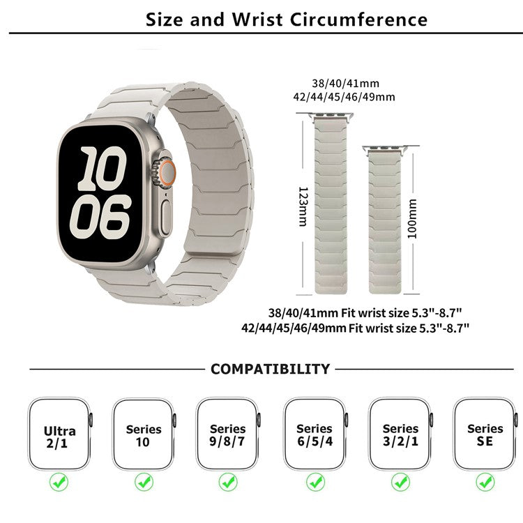 KALEBOL Silicone Magnetic Watch Band for Apple Watch Series 10 9 8 7 SE 6 5 4 3 2 1 42mm 41mm 40mm 38mm Armor Warrior Strap - Pink