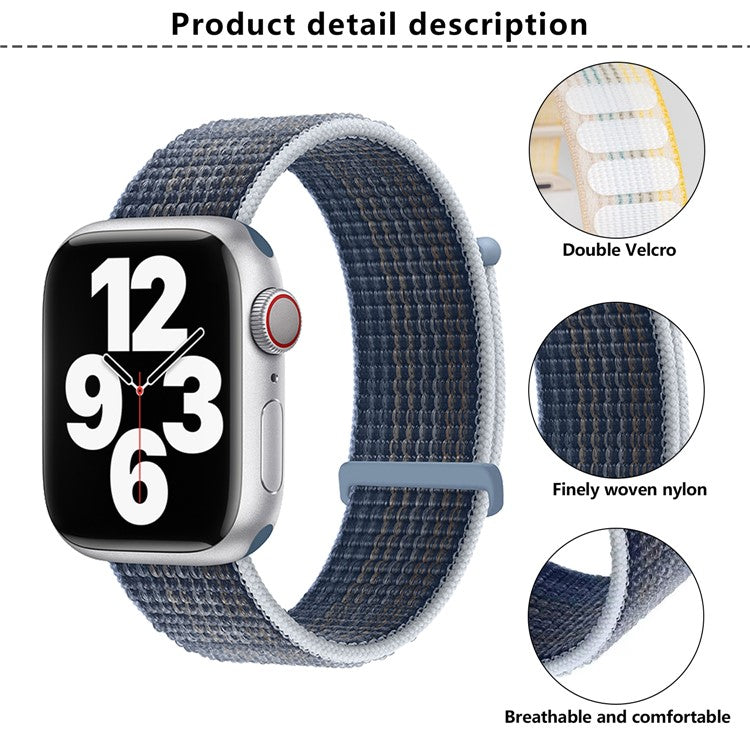 KALEBOL Nylon Watch Band for Apple Watch Series 10 9 8 7 SE 6 5 4 3 2 1 42mm 41mm 40mm 38mm Wrist Strap - Light Mint