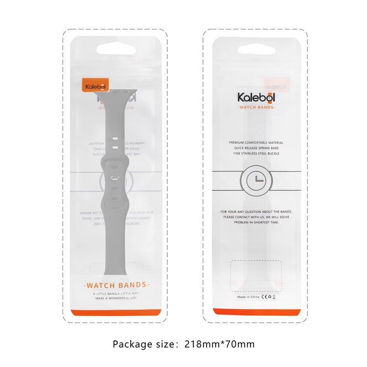 KALEBOL Silicone Strap for Apple Watch Series 10 9 8 7 SE 6 5 4 3 2 1 42mm 41mm 40mm 38mm Butterfly Buckle Watch Band - Pink + Rose Grey