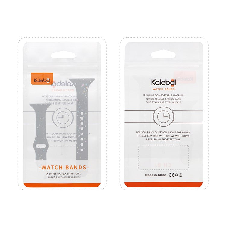 KALEBOL Silicone Watch Strap for Apple Watch Series 10 9 8 7 SE 6 5 4 3 2 1 42mm 41mm 40mm 38mm Colorful Flakes Band - Soft Mint