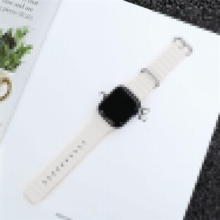 KALEBOL Ocean Silicone Band For Apple Watch Series 10 9 8 7 SE 6 5 4 3 2 1 42mm 41mm 40mm 38mm Breathable Soft Watch Strap - White