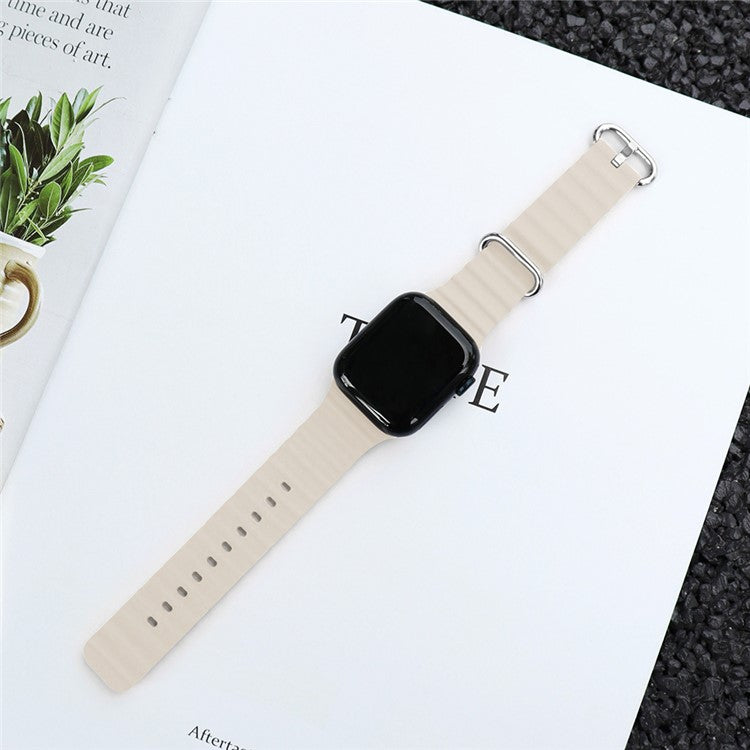 KALEBOL Ocean Silicone Band For Apple Watch Series 10 Ultra 9 8 7 SE 6 5 4 3 2 1 46mm 49mm 45mm 44mm 42mm Breathable Soft Watch Strap - Starlight