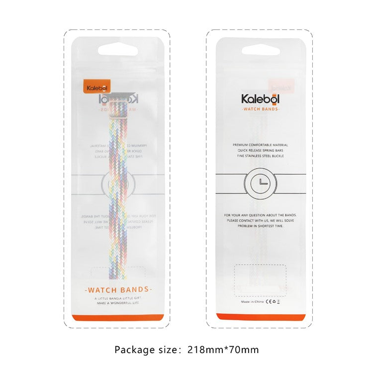KALEBOL Braided Watch Band for Apple Watch Series 10 9 8 7 SE 6 5 4 3 2 1 42mm 41mm 40mm 38mm Elastic Nylon Strap - Black White