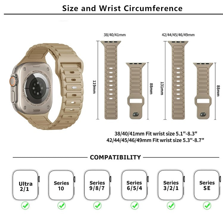 KALEBOL Watch Strap for Apple Watch Series 10 9 8 7 SE 6 5 4 3 2 1 42mm 41mm 40mm 38mm Three Bead Silicone Band - Midnight Blue