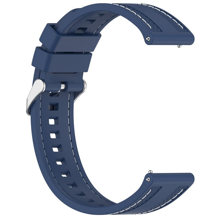 For Huawei Watch GT 5 46mm / GT 4 46mm Silicone Watch Band Stitched Design 22mm Width Wrist Strap - Dark Blue