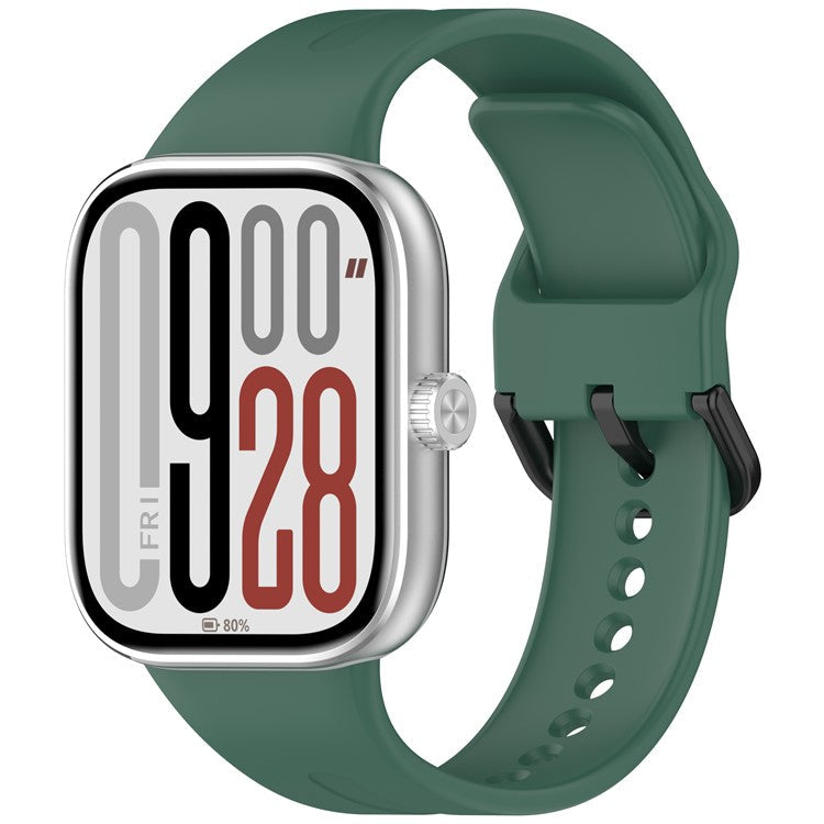 Silicone Strap for Xiaomi Redmi Watch 5 eSIM / Watch 5 / Watch 4 / Smart Band 9 Pro / 8 Pro Black Buckle Watchband - Dark Green