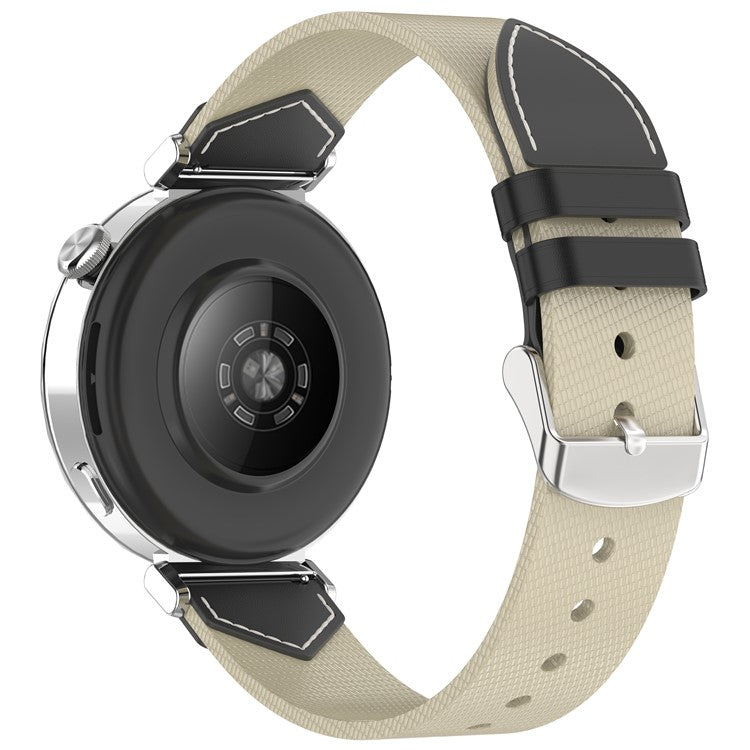 Watch Strap for Huawei Watch GT 5 Pro 42mm / GT 5 41mm / GT 4 41mm Universal 18mm Nylon Leather Wrist Band - Starlight+Black