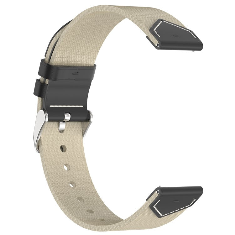 Watch Strap for Huawei Watch GT 5 Pro 42mm / GT 5 41mm / GT 4 41mm Universal 18mm Nylon Leather Wrist Band - Starlight+Black