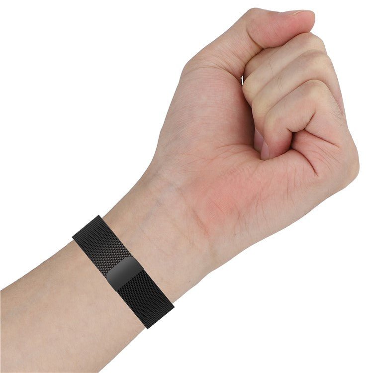For Xiaomi Smart Band 9 Active / Redmi Band 3 Magnetic Strap with Integrated Metal Frame - Black