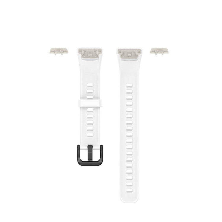 Solid Color Silicone Sport Watch Band Strap Replacement for Honor Band 6 - White