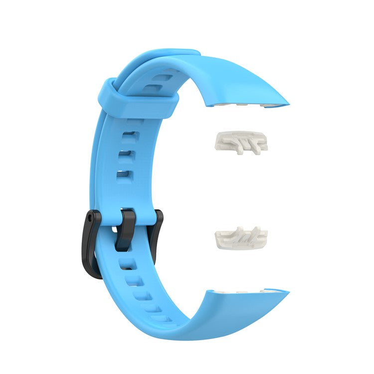 Solid Color Silicone Sport Watch Band Strap Replacement for Honor Band 6 - Sky Blue
