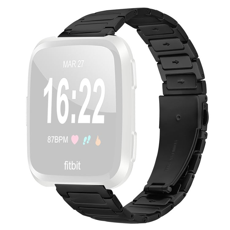 For Garmin Forerunner 265 Metal Watch Band Stainless Steel Adjustable Watch Strap - Black