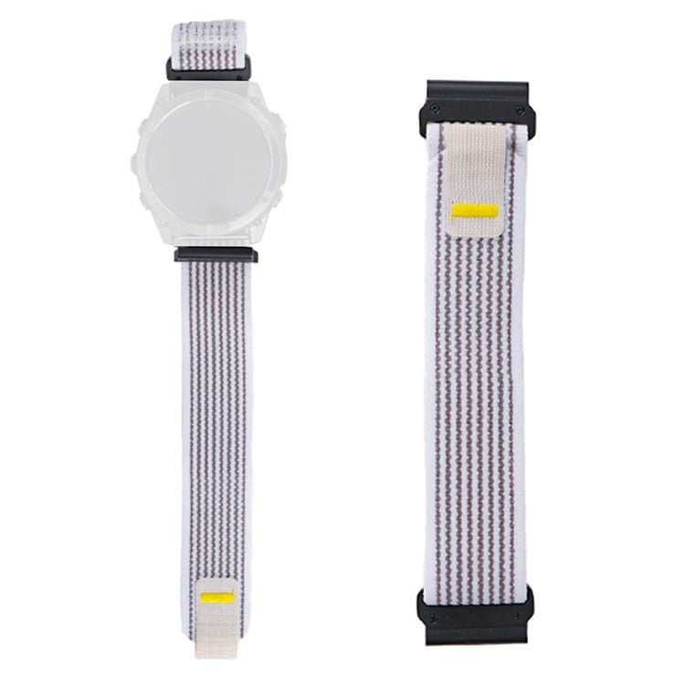 Nylon Strap for Garmin Fenix 8 51mm / Enduro 3 / Enduro 2 Magic Tape Loop 26mm Universal Watch Band - Reflective White