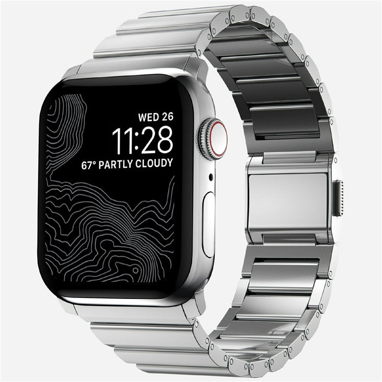 Watch Band for Apple Watch Series 10 Ultra 9 8 7 SE 6 5 4 3 2 1 46mm 49mm 45mm 44mm 42mm Stainless Steel Strap - Silver