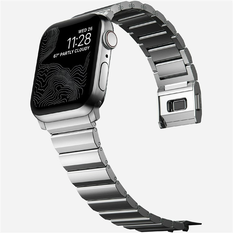 Watch Band for Apple Watch Series 10 Ultra 9 8 7 SE 6 5 4 3 2 1 46mm 49mm 45mm 44mm 42mm Stainless Steel Strap - Silver
