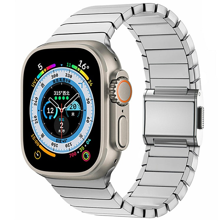 Watch Band for Apple Watch Series 10 Ultra 9 8 7 SE 6 5 4 3 2 1 46mm 49mm 45mm 44mm 42mm Replacement Titanium Strap - Silver