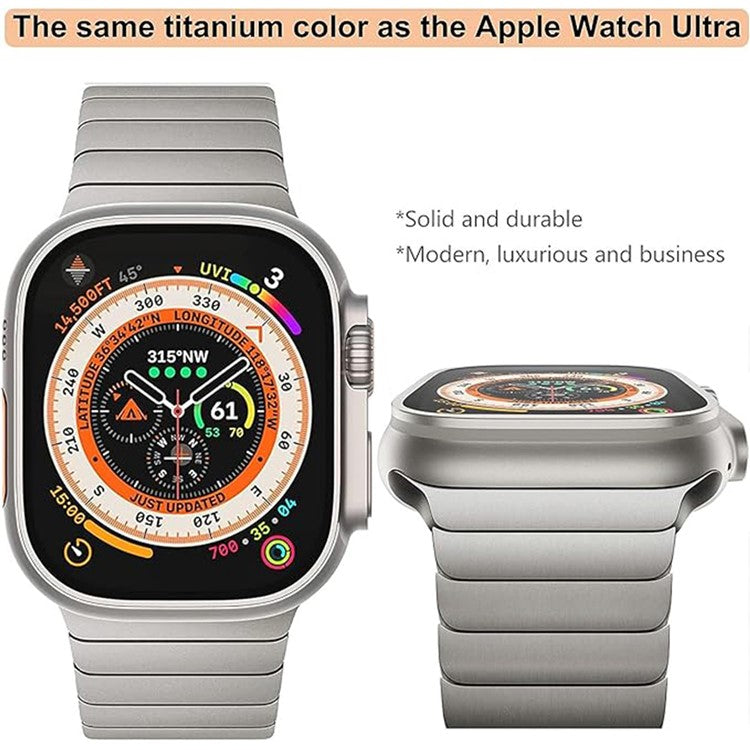 Watch Band for Apple Watch Series 10 Ultra 9 8 7 SE 6 5 4 3 2 1 46mm 49mm 45mm 44mm 42mm Replacement Titanium Strap - Silver