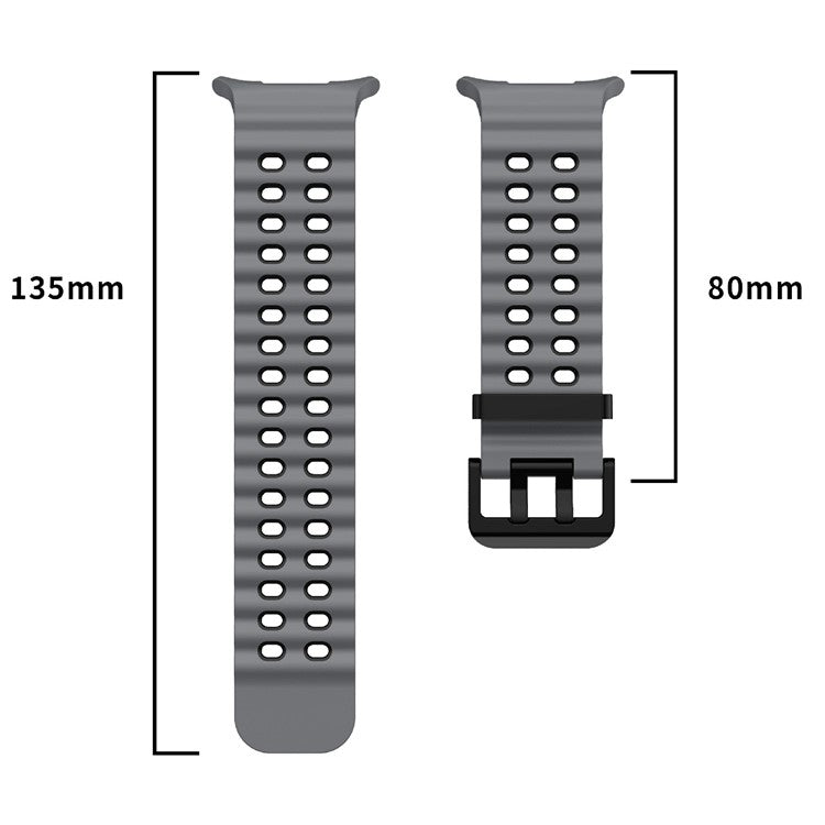 For Samsung Galaxy Watch Ultra 47mm Silicone Band Dual Color Replacement Watch Strap - Black+Orange