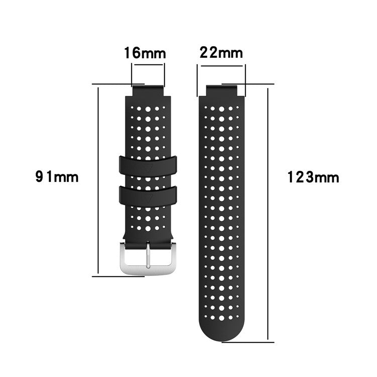 Two Color Silicone Watch Strap Bracelet Wristband Replacement for Garmin Forerunner 735XT 620 630 220 230 235 - Black / Grey