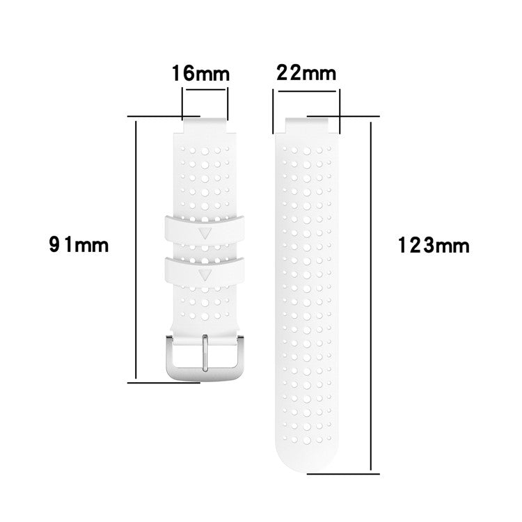 Two Color Silicone Watch Strap Bracelet Wristband Replacement for Garmin Forerunner 735XT 620 630 220 230 235 - White / Black