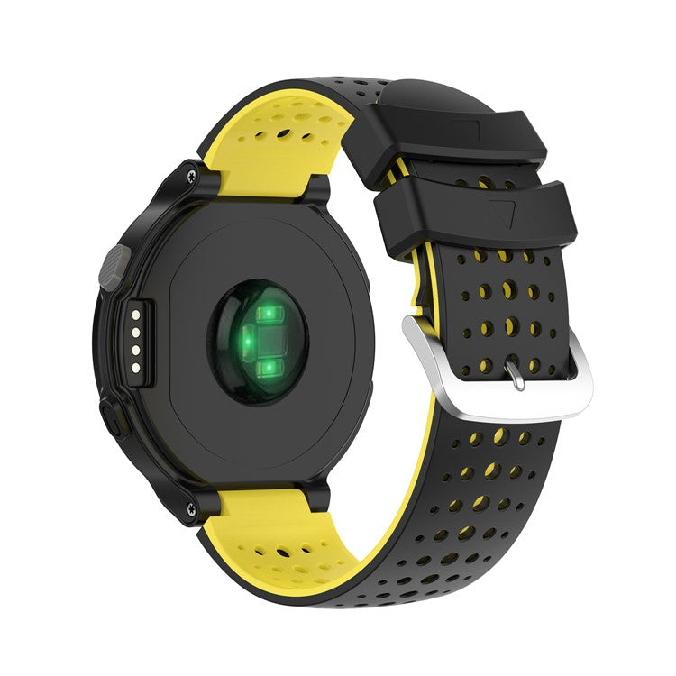 Two Color Silicone Watch Strap Bracelet Wristband Replacement for Garmin Forerunner 735XT 620 630 220 230 235 - Black / Yellow