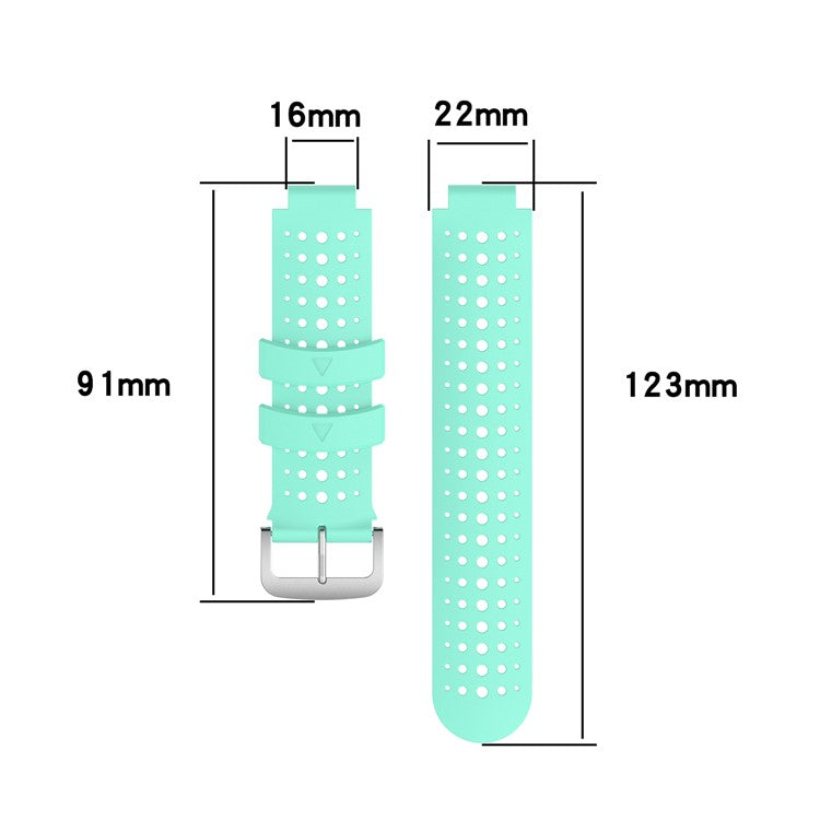Two Color Silicone Watch Strap Bracelet Wristband Replacement for Garmin Forerunner 735XT 620 630 220 230 235 - Cyan / Dark Blue
