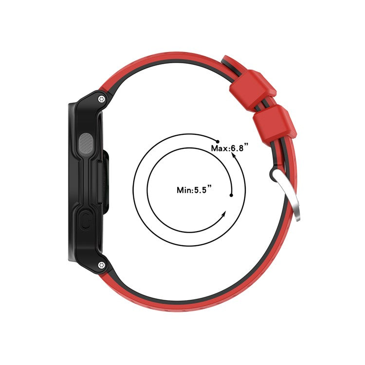 Two Color Silicone Watch Strap Bracelet Wristband Replacement for Garmin Forerunner 735XT 620 630 220 230 235 - Cyan / Dark Blue