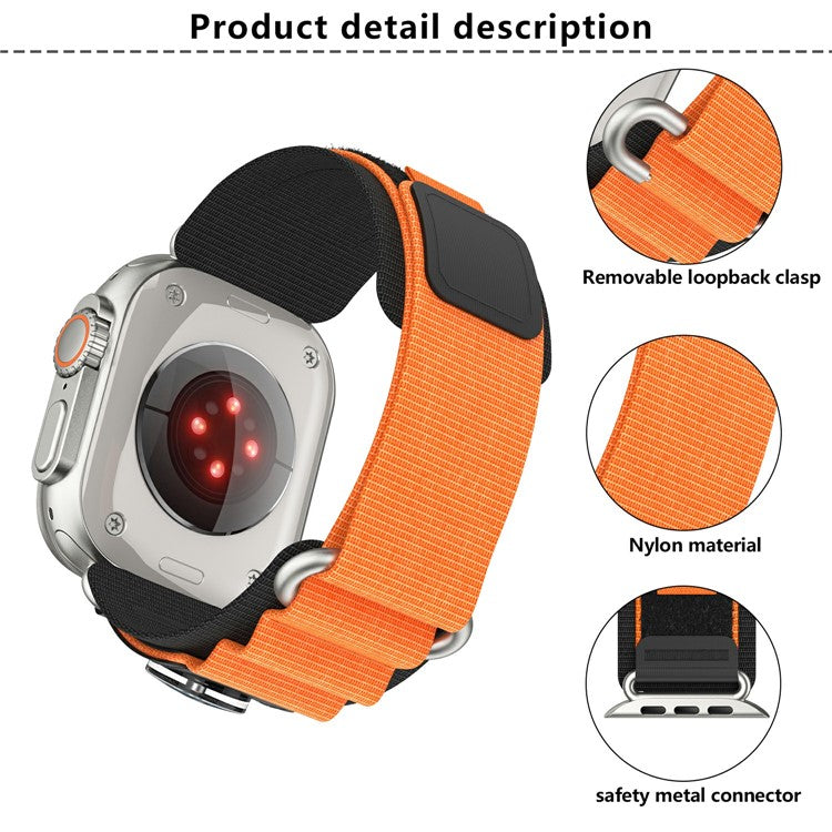 KALEBOL Nylon Watch Strap for Apple Watch Series 10 Ultra 9 8 7 SE 6 5 4 3 2 1 46mm 49mm 45mm 44mm 42mm Wrist Band with Compass - Black+Army Green