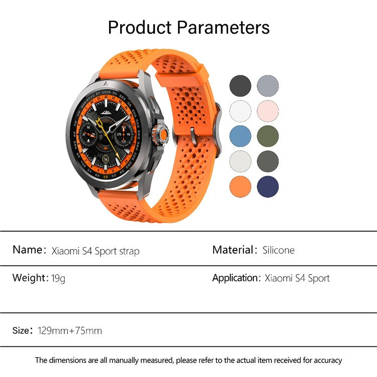 KALEBOL For Xiaomi Watch S4 Sport Silicone Watch Band Adjustable Strap Replacement - Black