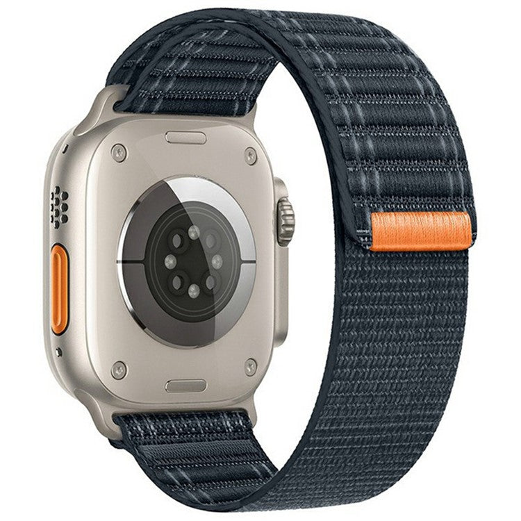 KALEBOL Nylon Watch Strap for Apple Watch Series 10 Ultra 9 8 7 SE 6 5 4 3 2 1 46mm 49mm 45mm 44mm 42mm Wave Texture Band - Dark Blue