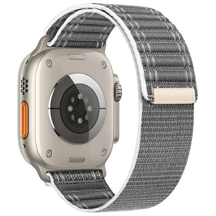KALEBOL Nylon Watch Strap for Apple Watch Series 10 Ultra 9 8 7 SE 6 5 4 3 2 1 46mm 49mm 45mm 44mm 42mm Wave Texture Band - Grey