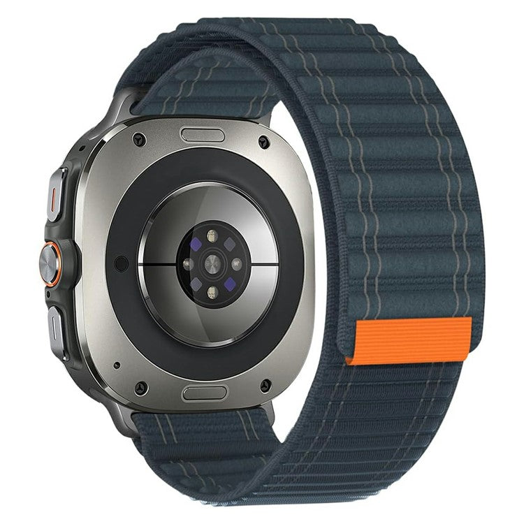 KALEBOL For Samsung Galaxy Watch Ultra 47mm Nylon Watch Strap Magic Tape Wave Wrist Band - Dark Blue