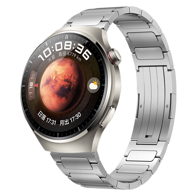 KALEBOL 22mm Watch Band For Samsung Galaxy Watch3 45mm / Huawei Watch GT 5 46mm Titanium Alloy Metal Strap - Silver