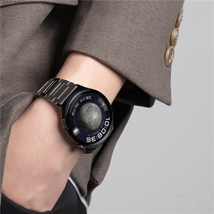 KALEBOL 22mm Watch Band For Samsung Galaxy Watch3 45mm / Huawei Watch GT 5 46mm Titanium Alloy Metal Strap - Silver