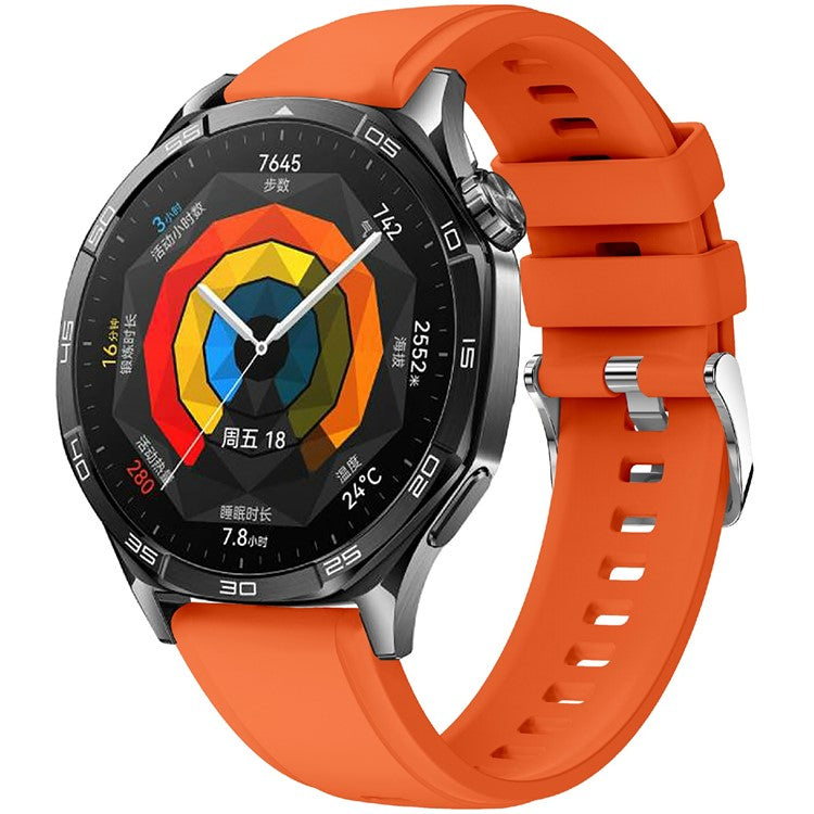 KALEBOL 22mm Silicone Watch Strap for Samsung Galaxy Watch3 45mm / Huawei Watch GT 5 46mm / GT 5 Pro 46mm Wrist Band - Orange