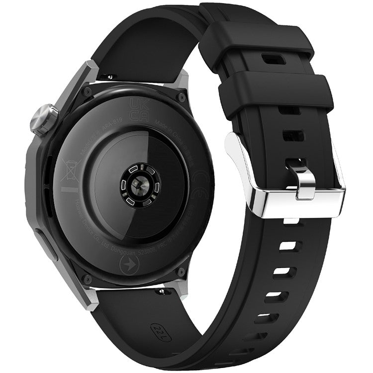 KALEBOL 22mm Silicone Watch Strap for Samsung Galaxy Watch3 45mm / Huawei Watch GT 5 46mm / GT 5 Pro 46mm Wrist Band - Black