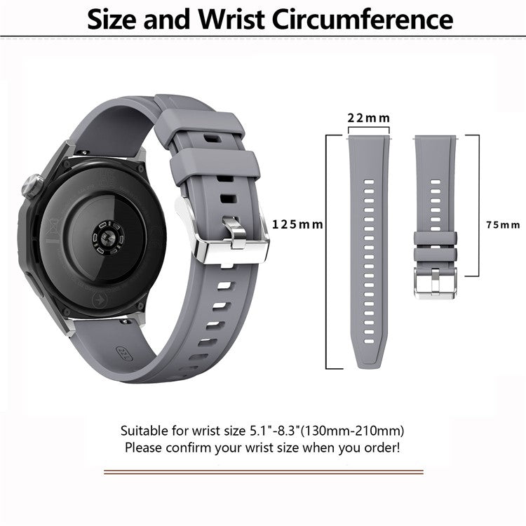 KALEBOL 22mm Silicone Watch Strap for Samsung Galaxy Watch3 45mm / Huawei Watch GT 5 46mm / GT 5 Pro 46mm Wrist Band - Yellow