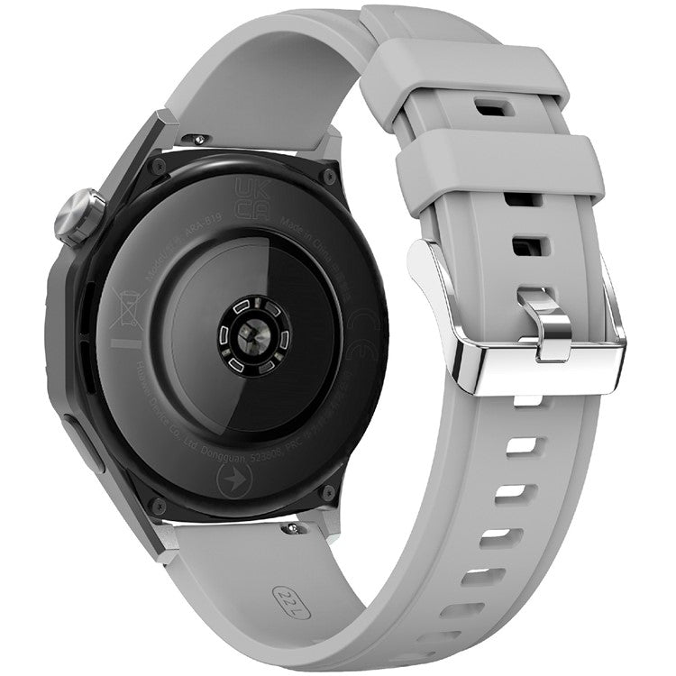 KALEBOL 22mm Silicone Watch Strap for Samsung Galaxy Watch3 45mm / Huawei Watch GT 5 46mm / GT 5 Pro 46mm Wrist Band - Light Grey