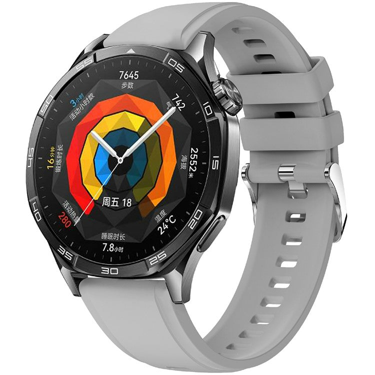 KALEBOL 22mm Silicone Watch Strap for Samsung Galaxy Watch3 45mm / Huawei Watch GT 5 46mm / GT 5 Pro 46mm Wrist Band - Light Grey