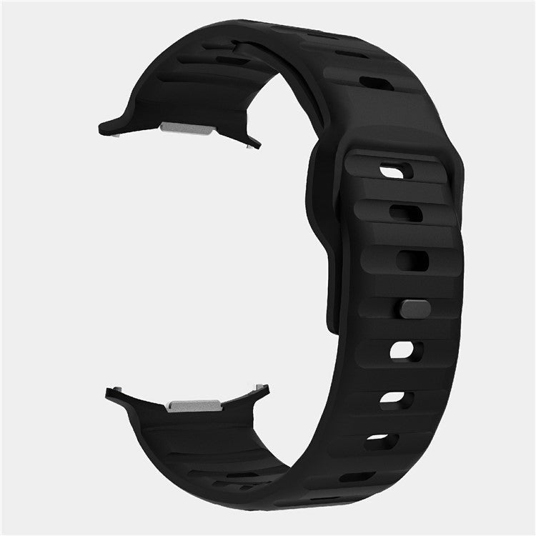 KALEBOL For Samsung Galaxy Watch Ultra 47mm Silicone Watch Band Wave Sport Wrist Strap - Black