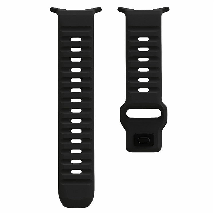 KALEBOL For Samsung Galaxy Watch Ultra 47mm Silicone Watch Band Wave Sport Wrist Strap - Black